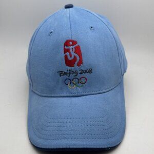 Olympic Hat Beijing 2008 Blue Cap Strapback Adjustable Embroidered Logo Baseball